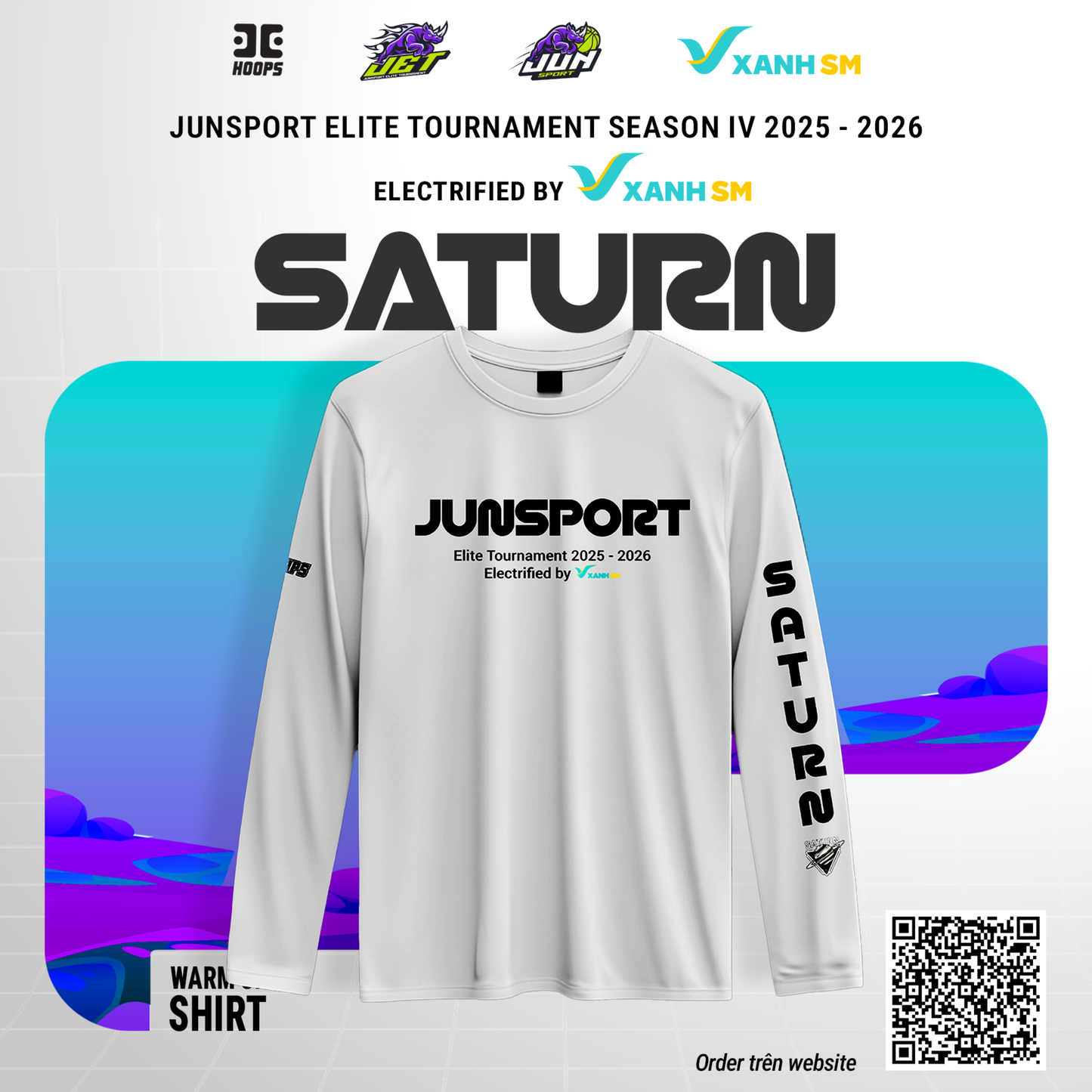 Áo Khởi Động Bóng Rổ Dài Tay JET 25-26